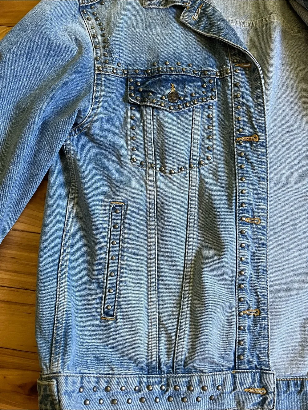 Free People Studded oversized trucker jacket - Picture 3 of 11